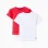 Pack of 2 Plain Cotton T-shirts for Baby Boys, White/Red