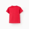 Pack of 2 Plain Cotton T-shirts for Baby Boys, White/Red