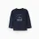 Long sleeve cotton T-shirt 'fair isle' for baby boys, dark blue