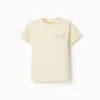 Poetry baby boy ribbed cotton T-shirt, yellow