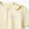Poetry baby boy ribbed cotton T-shirt, yellow