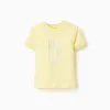 Cotton T-shirt with Botanic print for baby boys, yellow