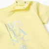 Cotton T-shirt with Botanic print for baby boys, yellow