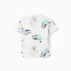 Cotton T-shirt with Bluey motif for babies and children, white