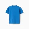 Cotton T-shirt with Spidey & Friends print for babies and boys, blue