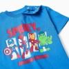 Cotton T-shirt with Spidey & Friends print for babies and boys, blue