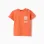 Cotton T-shirt with Banho de Sol print for baby boys, orange