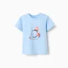 3D Fish Print Cotton T-Shirt for Baby Boys, Blue