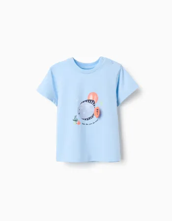 3D Fish Print Cotton T-Shirt for Baby Boys, Blue