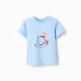 3D Fish Print Cotton T-Shirt for Baby Boys, Blue