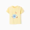 Cotton T-shirt with 3D Juice Print for Baby Boys, Yellow