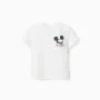 Cotton T-shirt with Mickey prints for baby boys, white
