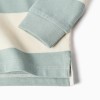 Long sleeve polo shirt with stripes for baby boys, white/light green