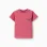 Cotton T-shirt with Nature print for baby boys, dark pink
