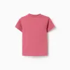 Cotton T-shirt with Nature print for baby boys, dark pink