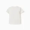 Cotton T-shirt with Everything print for baby boys, white