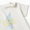 Cotton T-shirt with Everything print for baby boys, white