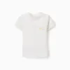 Cotton T-shirt with Aroma di Limone print for baby boys, white
