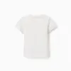 Cotton T-shirt with Aroma di Limone print for baby boys, white