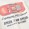 Cotton T-shirt with Lightning McQueen for babies and boys, white