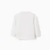 Long sleeve cotton T-shirt with Destiny print for baby boys, white