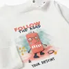 Long sleeve cotton T-shirt with Destiny print for baby boys, white