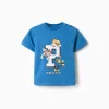 Cotton T-shirt with Paw Patrol print for babies and boys, blue