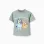 Cotton T-shirt with Bluey and Bingo print for babies and children, green