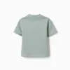 Cotton T-shirt with Bluey and Bingo print for babies and children, green