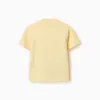 Cotton T-shirt with Marvel Heroes prints for babies and boys, yellow