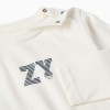 Long sleeve cotton T-shirt with ZY embossed print for baby boys, white