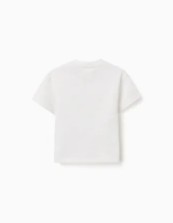 Cotton T-shirt with print Carolina Celas x Zippy for baby boys, white