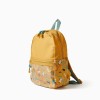 Backpack with colourful print for baby boys, mustard yellow