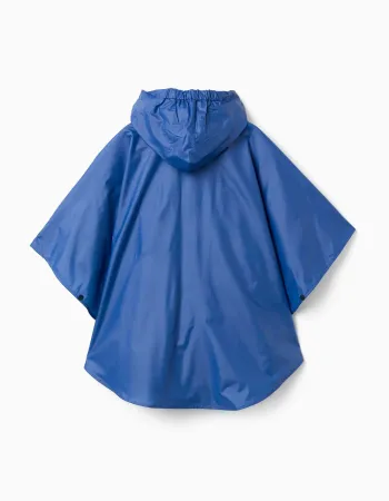 Hooded rain poncho with Mickey print for babies and boys, blue