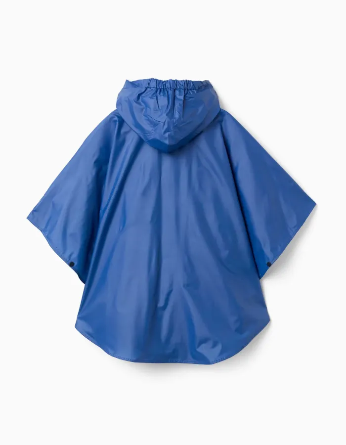 Hooded rain poncho with Mickey print for babies and boys, blue