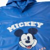 Hooded rain poncho with Mickey print for babies and boys, blue