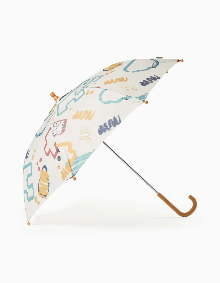 Automatic umbrella with colourful print for baby boys, multicolour