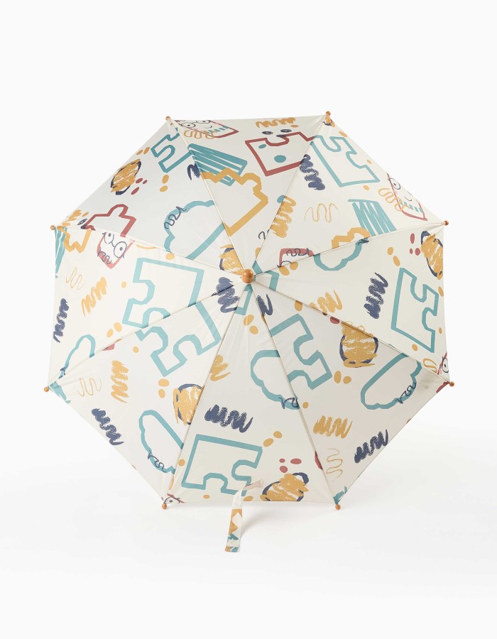 Automatic umbrella with colourful print for baby boys, multicolour