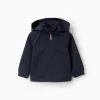 Mid-Season Hooded Jacket with Removable Hood for Baby Boys, Dark Blue
