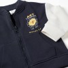 Bomber jacket with lion print for baby boys, dark blue/white