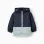 Hooded windbreaker with pockets for baby boys, dark blue/green