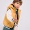 Hooded puffer vest with front zip for babies, mustard yellow