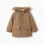 Hooded parka with sherpa lining for baby boys, greyish-brown