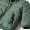 Reversible puffer jacket with sherpa for baby boys, dark green