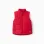 Padded vest with fleece lining and side pockets for babies, red