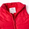 Padded vest with fleece lining and side pockets for babies, red