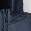 Puffer jacket with detachable hood for baby boys, navy blue