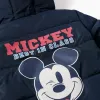 Hooded padded jacket with Mickey for babies and boys, navy blue