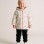 Padded rubber parka with hood and print for baby boys, white