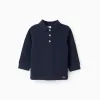 Long Sleeve Cotton Polo-shirt for Baby Boys, Dark Blue